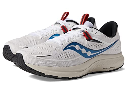 Saucony Women's Omni 21 Running Shoe, White/Sand, 7 Medium