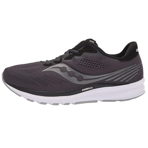 Saucony Men's Ride 14 Sneaker, Charcoal/Black, 12