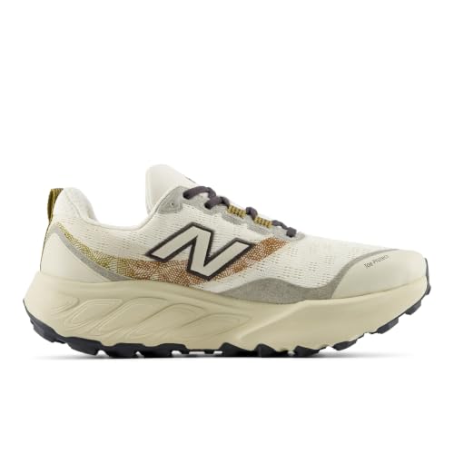 New Balance Men's Fresh Foam X Hierro v9 Trail Running Shoe, Angora/Basil Oil, 12