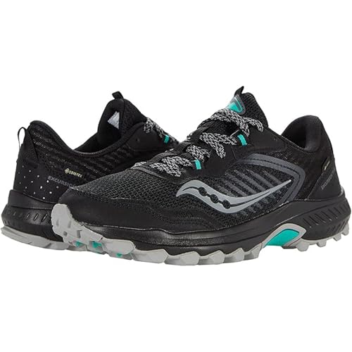 Saucony Women's Excursion TR15 GTX Sneaker, Black/Jade, 9