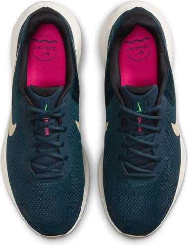 Nike Revolution 7 Men's Road Running Shoes (FB2207-407, Armory Navy/Green Strike/Hyper Pink/Desert Khaki) Size 11.5
