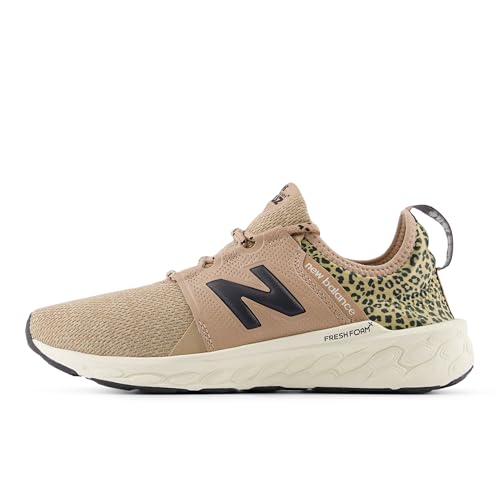 New Balance Women's Fresh Foam X Cruz V3 Running Shoe, Flat Taupe/Black Cement/Flat Taupe, 8 M