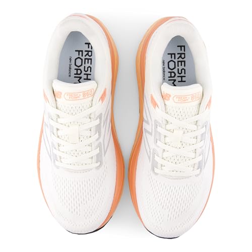New Balance Women's Fresh Foam X 860 V14 Running Shoe, Nb 103 White/Angora/Peach Nectar, 9 M