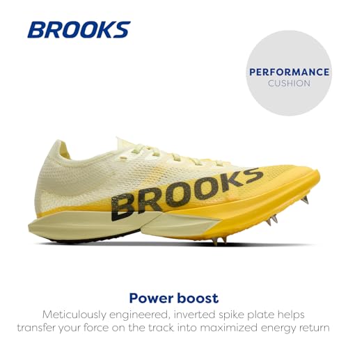 Brooks Hyperion Elite MD Unisex Racing Shoes, 6-Pin Spike Plate & Approved - Luminary/Cyber Yellow/Black - 10.5 Medium
