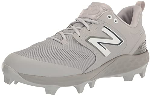 New Balance Men's Fresh Foam 3000 V6 Molded Baseball Shoe, Grey/White, 15 M
