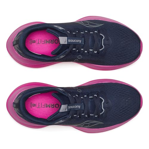 Saucony Women's Endorphin Trainer Sneaker, Navy/Fucshia, 8