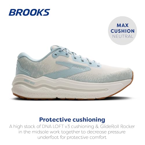 Brooks Women’s Ghost Max 2 Neutral Running & Walking Shoe - Coconut Milk/Winter Sky - 7 Medium