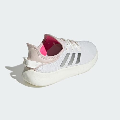 adidas Unisex-Kids Cloudfoam Pure, Off White/Silver Metallic/Putty Mauve, 4