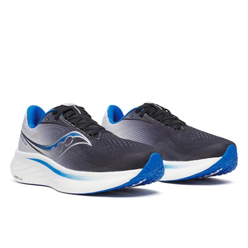 Saucony Men's Ride 18 Sneaker, Black/Skydiver, 9