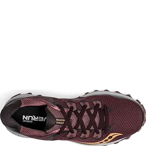 Saucony Women's Peregrine 8 Running Shoe, Wine/Beach, 8.5 Medium US