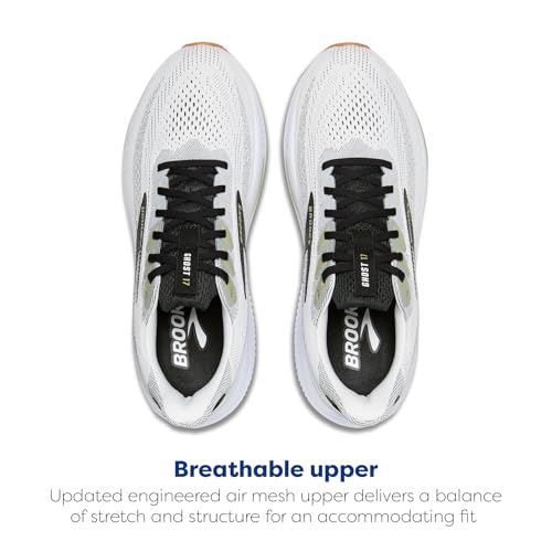 Brooks Men’s Ghost 17 Neutral Running Shoe - White/Black/Tea - 14 Medium - alternate view 4