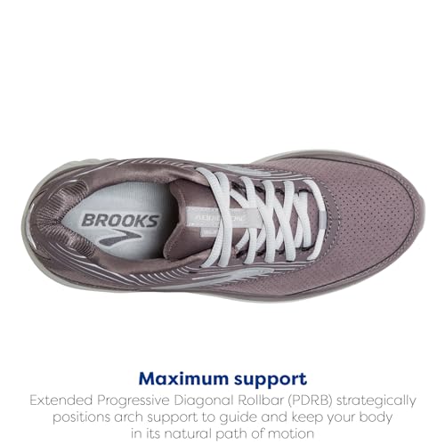 Brooks Women's Addiction Walker Suede Walking Shoe - Shark/Alloy/Oyster - 5 Wide