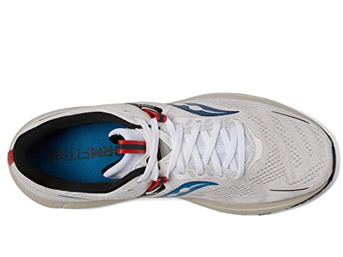 The Shoes Saucony Men's Omni 21 Running Shoe, White/Sand, 9.5
