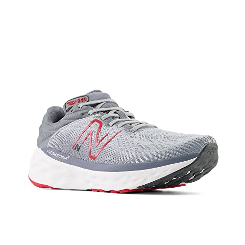 New Balance Men's Fresh Foam X 840F V1 Running Shoe, Aluminum Grey/True Red, 10.5 M