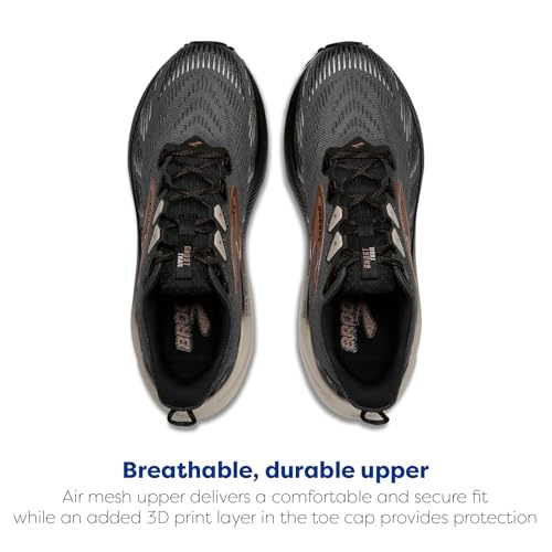 Brooks Men's Ghost Trail, Off-Road Running Shoe for Rugged Terrain - Ebony/Black/Clove - 11 Medium
