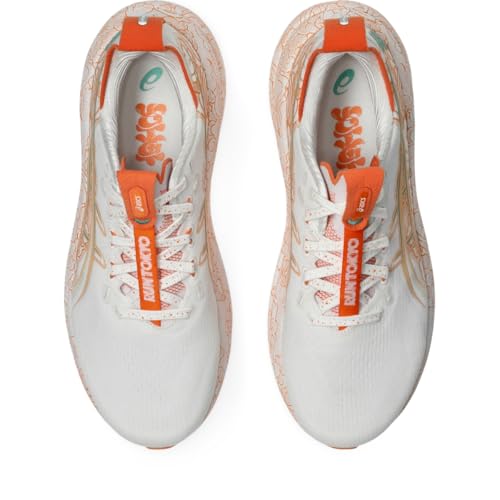 ASICS Unisex Gel-Nimbus 28 Tokyo Running Shoes, 10M / 11.5W, White/Apricot Crush