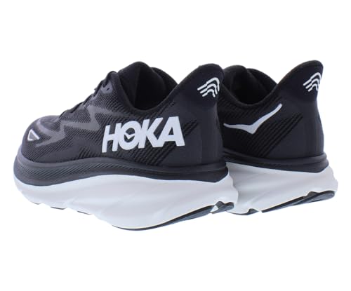 HOKA ONE ONE Clifton 9 Wide Mens Shoes Size 9.5, Color: Black/White