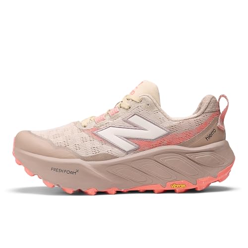 New Balance Women's Fresh Foam X Hierro V9 Trail Running Shoe, Desert Clay/Flat Taupe/Urgent Red, 8 W