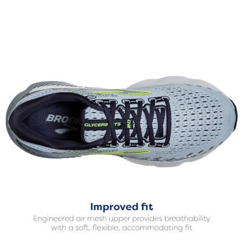 Brooks Women's Glycerin GTS 20 Supportive Running Shoe - Light Blue/Peacoat/Nightlife - 8.5 Medium