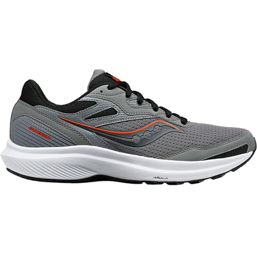Saucony Men's Cohesion 16 Sneaker, Charcoal/Orange, 12.5 Wide