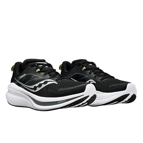 Saucony Men's Omni 22 Sneaker, Black/White, 11 Wide