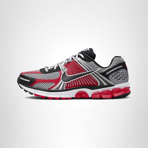 Nike Zoom Vomero 5 Men's Shoes (HV0926-095, Metallic Silver/University Red/White/Black) Size 10.5
