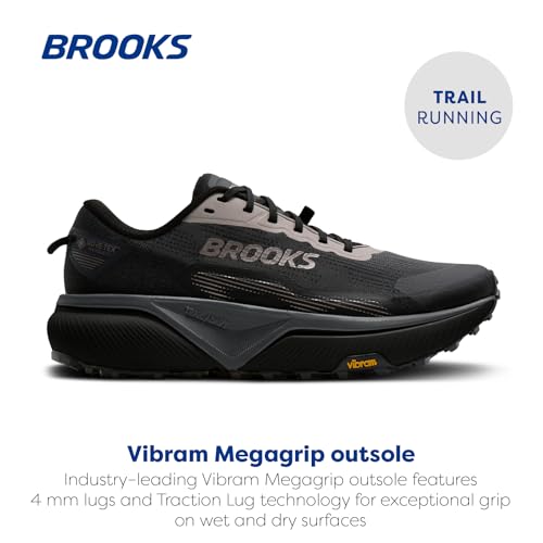 Brooks Men’s Cascadia 20 GTX Waterproof Trail Running Shoe - Black/Ebony/Nocturnal - 11.5 Medium