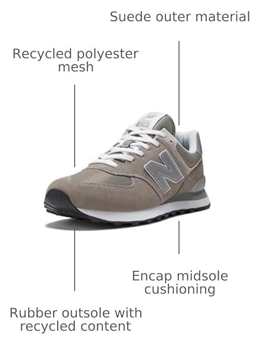 New Balance Men's 574 Core Sneaker, Grey/White, 8.5 X-Wide