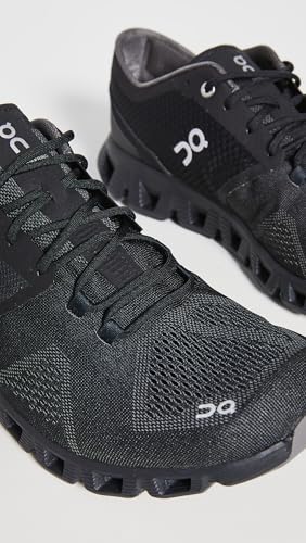 On Men's Cloud X Sneakers, Black/Asphalt, 7.5 Medium US