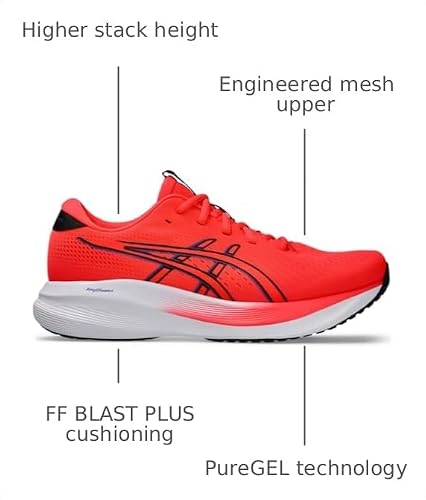ASICS Men's Gel-Excite 11 Running Shoes, 14, Flash RED/Black