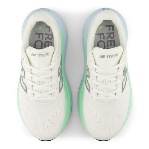 New Balance Women's Fresh Foam X More V6 Running Shoe, Sea Salt/Lab Green/Frosted Glass, 9 W
