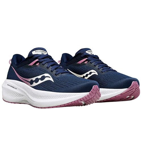 Saucony Women's Triumph 21 Sneaker, Navy/Orchid, 11