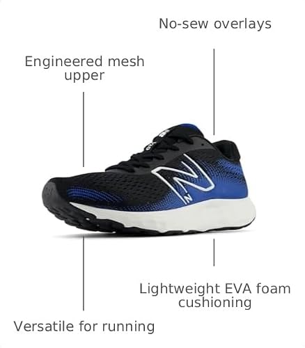 New Balance Men's 520 V8 Running Shoe, Blue Oasis/Black/White, 12