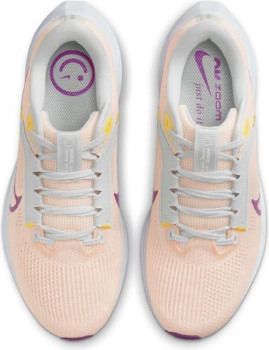 Nike Women's W Air Zoom Pegasus 40 Running Shoes, Guava Ice Vivid Purple Amber Brown, 7 US