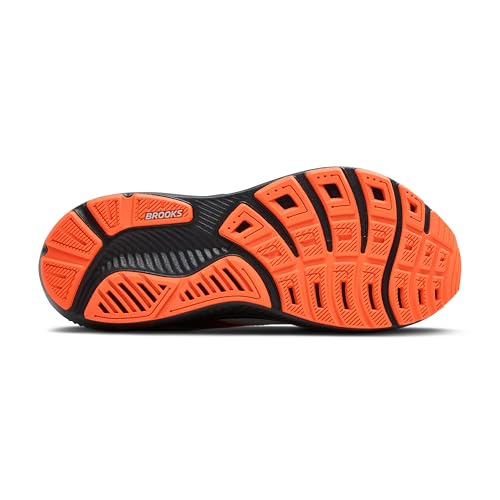 Brooks Men’s Ghost 17 Neutral Running Shoe - Oyster Mushroom/Orange/Ebony - 14 Narrow