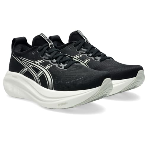 ASICS Women's Gel-Nimbus 27 Running Shoes, 8, Black/Lake Grey