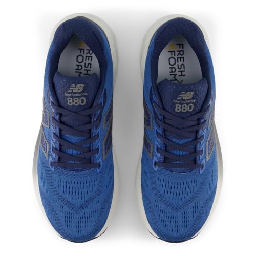 New Balance Men's Fresh Foam X 880 V15 Running Shoe, Sea Stone/Nb Navy/Marmalade, 10.5 M