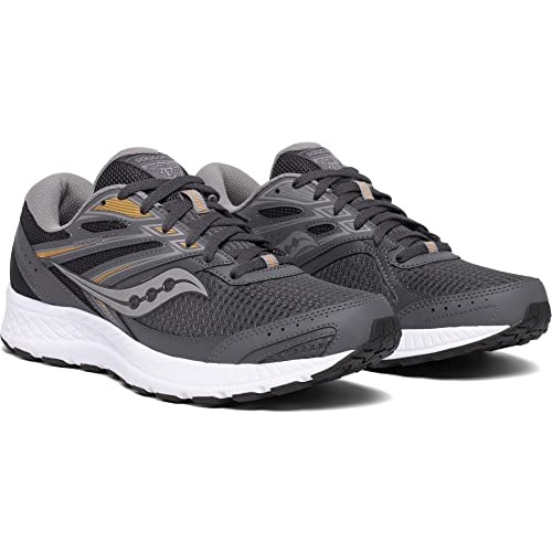 Saucony Men's Cohesion 13 Walking Shoe, Dark Grey/Orange, 10 M US