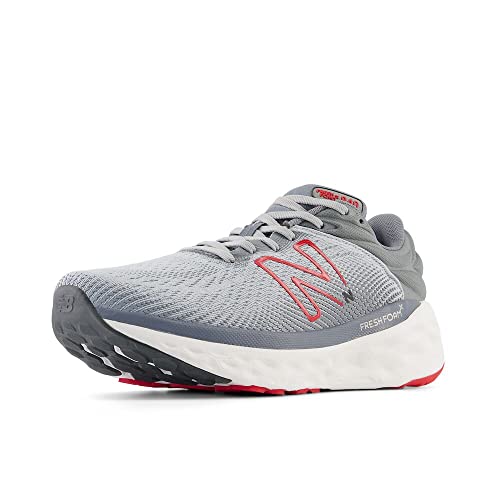 New Balance Men's Fresh Foam X 840F V1 Running Shoe, Aluminum Grey/True Red, 10.5 M