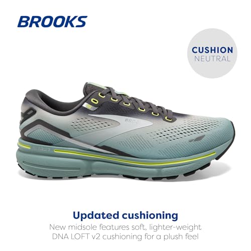Brooks Men's Ghost 15 Neutral Running Shoe - Grey/Oyster/Cloud Blue - 7.5 Medium