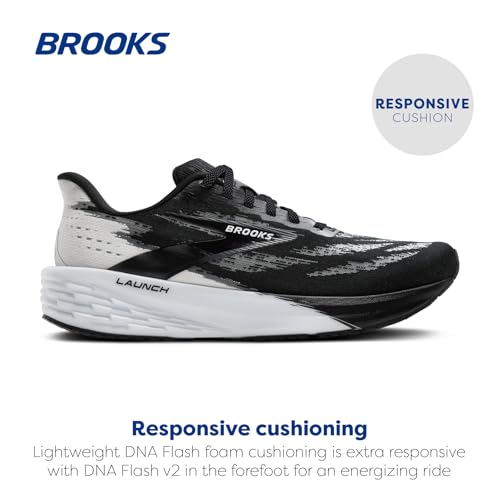 Brooks Women’s Launch 11 Neutral Running Shoe - Black/White - 7 Medium