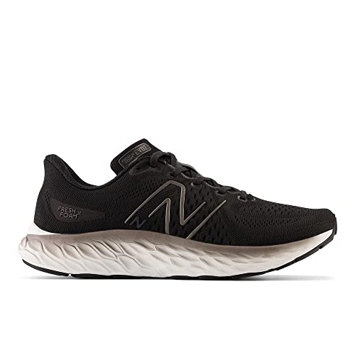 New Balance Men's Fresh Foam X EVOZ V3 Running Shoe, Black/Silver Metallic, 8.5 Wide
