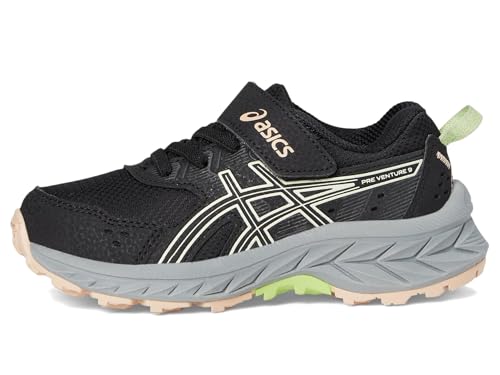 ASICS, Unisex Kids, Gel-Venture 9 Pre-School (Toddler/Little Kid), Black/Whisper Green, 2 Medium, Little Kid