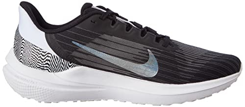 NIKE Women's WMNS Air Winflo 9 PRM Sneaker, Black White, 7 US