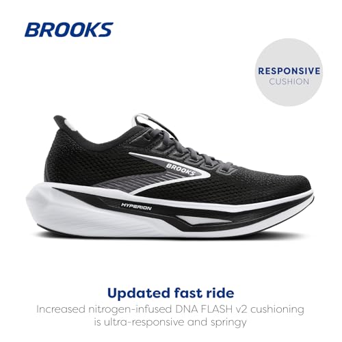 Brooks Women’s Hyperion 3 Neutral Running Shoe - Black/Grey/White - 8 Medium