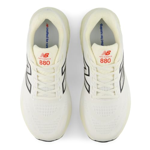 New Balance Men's Fresh Foam X 880v15 Running Shoe, Angora/Neo Flame, 10.5 W