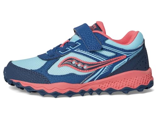 Saucony Unisex Cohesion TR14 A/C Trail Running Shoes (Little Kid/Big Kid) Aqua/Coral 4 Big Kid Medium