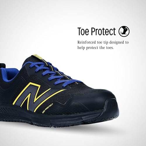 New Balance Evolve Aluminum Alloy Toe Men’s Industrial Work Shoes in Black/Blue/Yellow alternate view 3