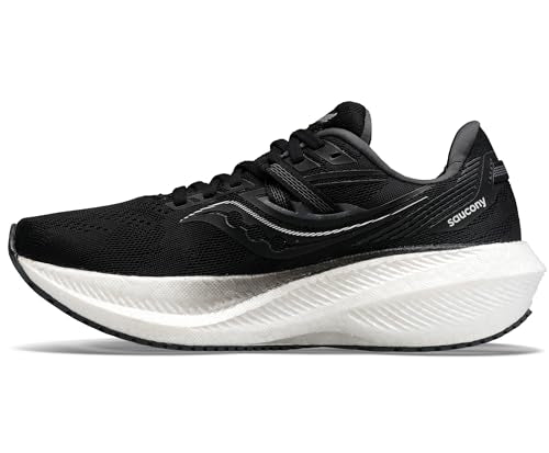 Saucony Women's Triumph 20 Running Shoe, Black/White, 10