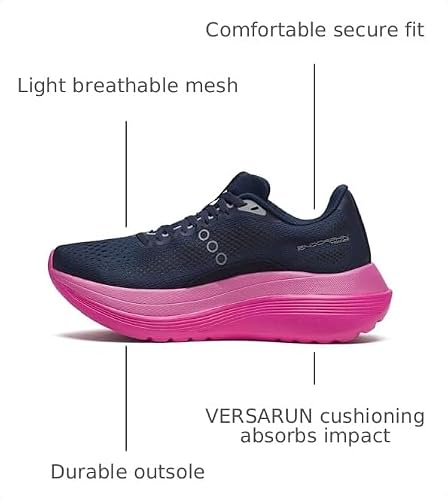Saucony Women's Endorphin Trainer Sneaker, Navy/Fucshia, 8